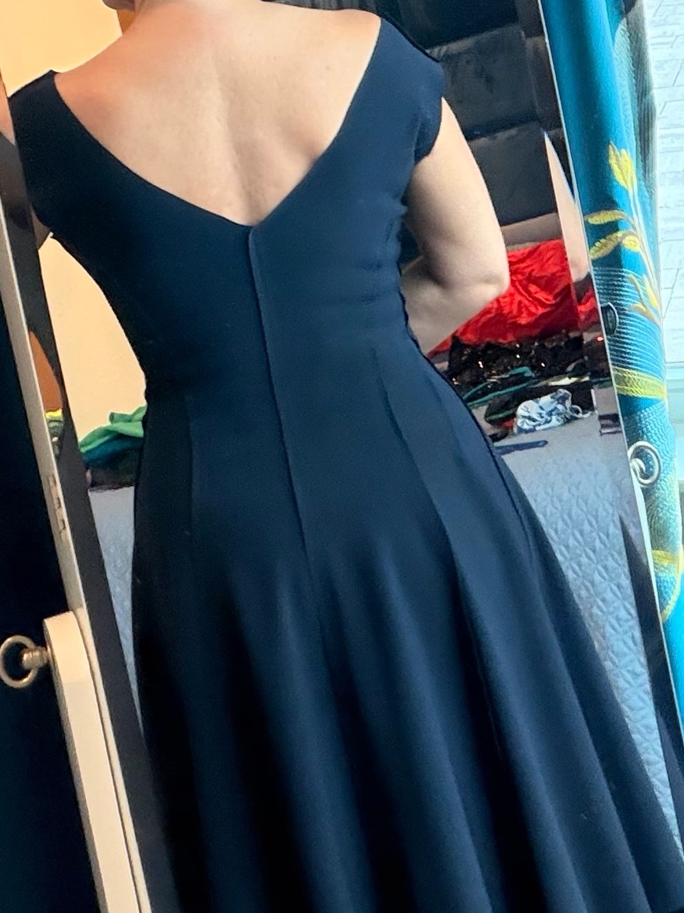 Norma Kamali Black Midi A-Line Dress convertible black/blue - Picture 4 of 11